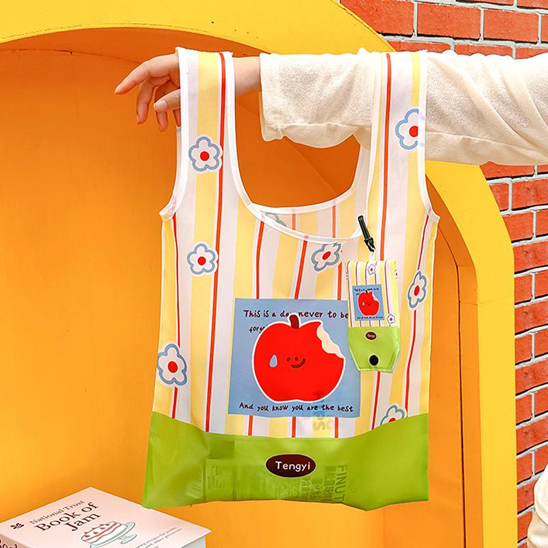 Милая мультяшная сумочка Портативная Новинка Многоразовая хозяйственная сумка Складная сумка-тоут Мешочек Большая вместимость Сумки через плечо Подарок для девочек