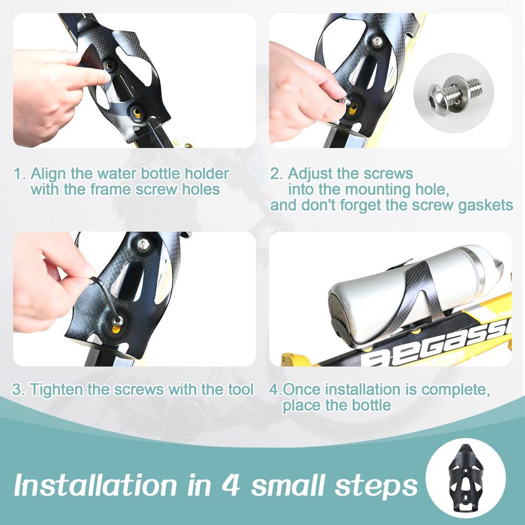 ROADNADO Carbon Bicycle Bottle Cages Carbon Fiber Bottle 25g Carbon Ultra Black (2-Piece Set), Holder, Fiber, Lightweight, Stretchy,