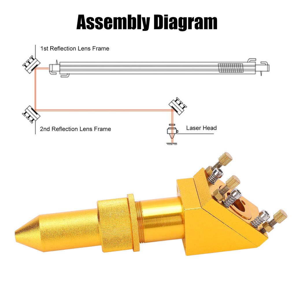 Laser Lens Head Golden Reflection Mirror Head Frame Engraving Machine Cutting Accessories 50.8 and 63.5 Focusing Lens Barrel