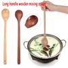 Household Porridge Natural Solid Wood Long Handle Wooden Spoon Tea Spoons Soup Scoops Tableware