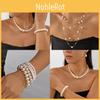 Vintage Elegant Pearl Jewelry Set With Geometric Design For Summer Gift Idea