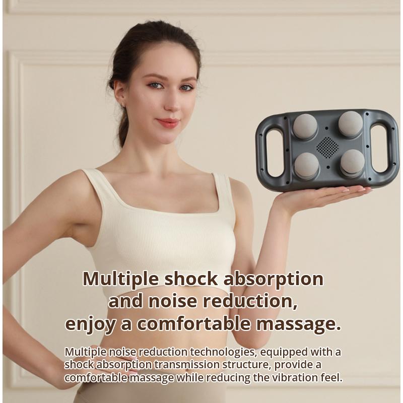 Беспроводной удобный массажный пистолет с 4 головками, массажный инструмент для шеи, шейного отдела позвоночника, массажное оборудование для релаксации мышц