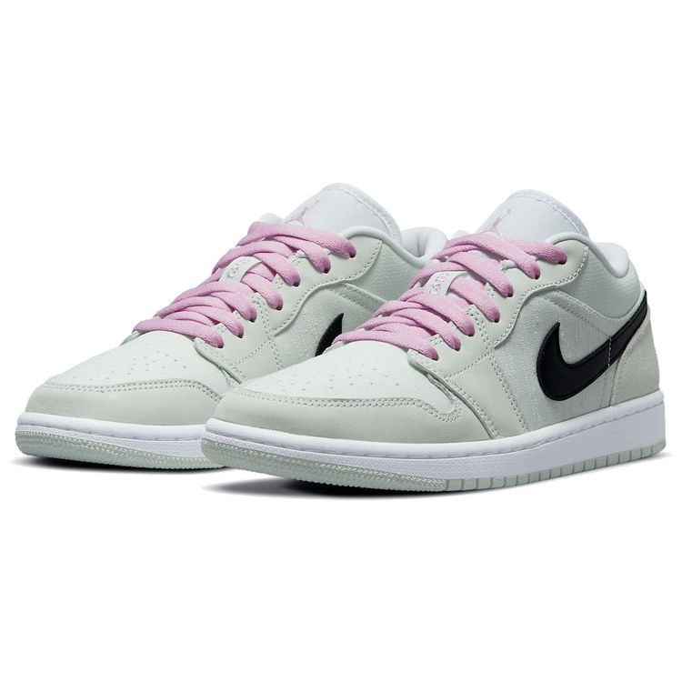 Air Jordan 1 Low SE Barely Green Женские кроссовки Черные Светло-Арктически-Розовые Белые CZ0776-300