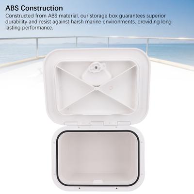 Встраиваемый ящик для хранения на лодке Морской ящик для хранения на лодке ABS 37.5X27X17.5см Встраиваемый ящик для хранения на лодке для приманок Рыболовные снасти Инструменты Белый