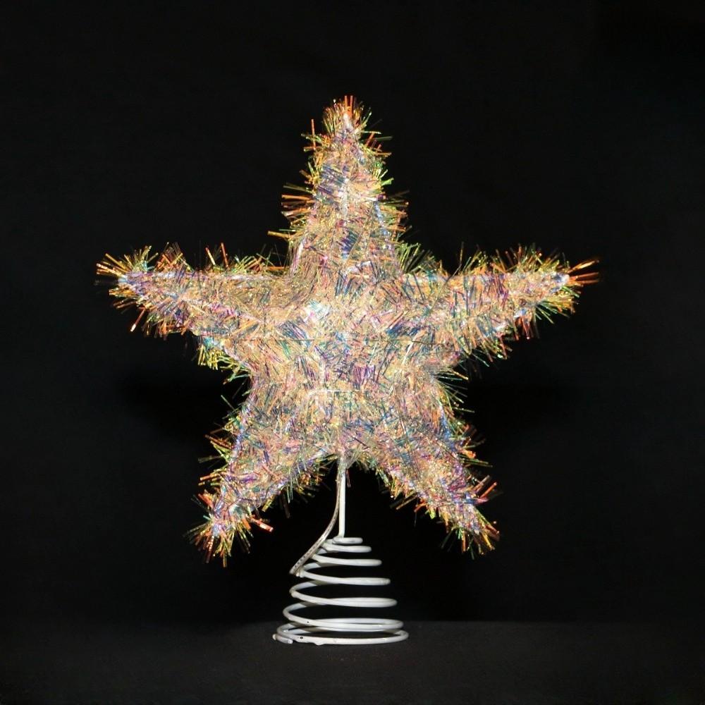 Hollow Xmas Tree Ornament 3D Glitter Star Glowing Tree Topper Creative Christmas Trees Topper