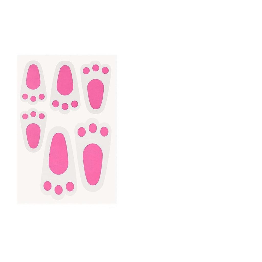 Easter Decorations for Floors, 10 Sheets Colorful Easter Floor Decals, Waterproof Bunny Feet Stickers with Eggs Patterns, Bunny Decorations for Home O