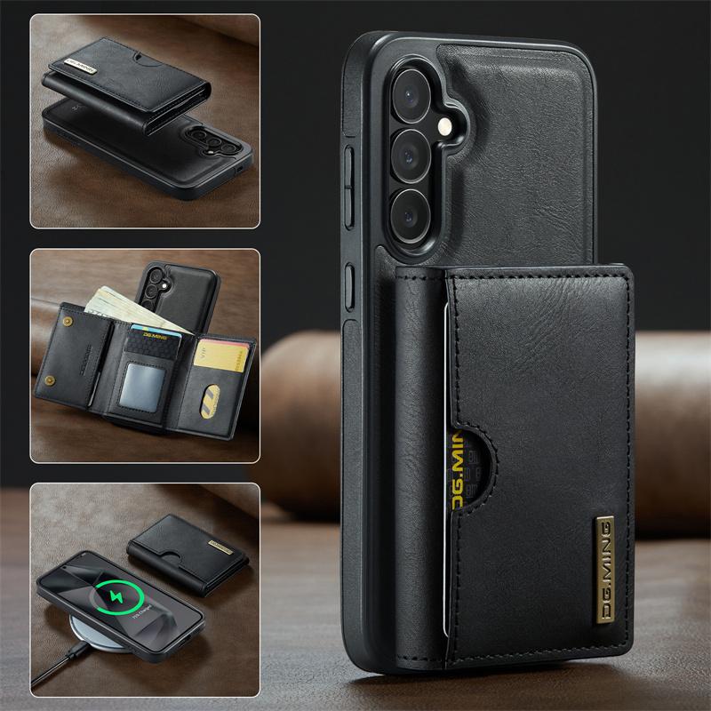 Магнитный отстегивающийся чехол-книжка из кожи 2 в 1 для Samsung Galaxy S25 FE S25 Edge S24 Plus S23 S22 S21 Ultra, кошелек, карман для карт, задняя крышка, коке