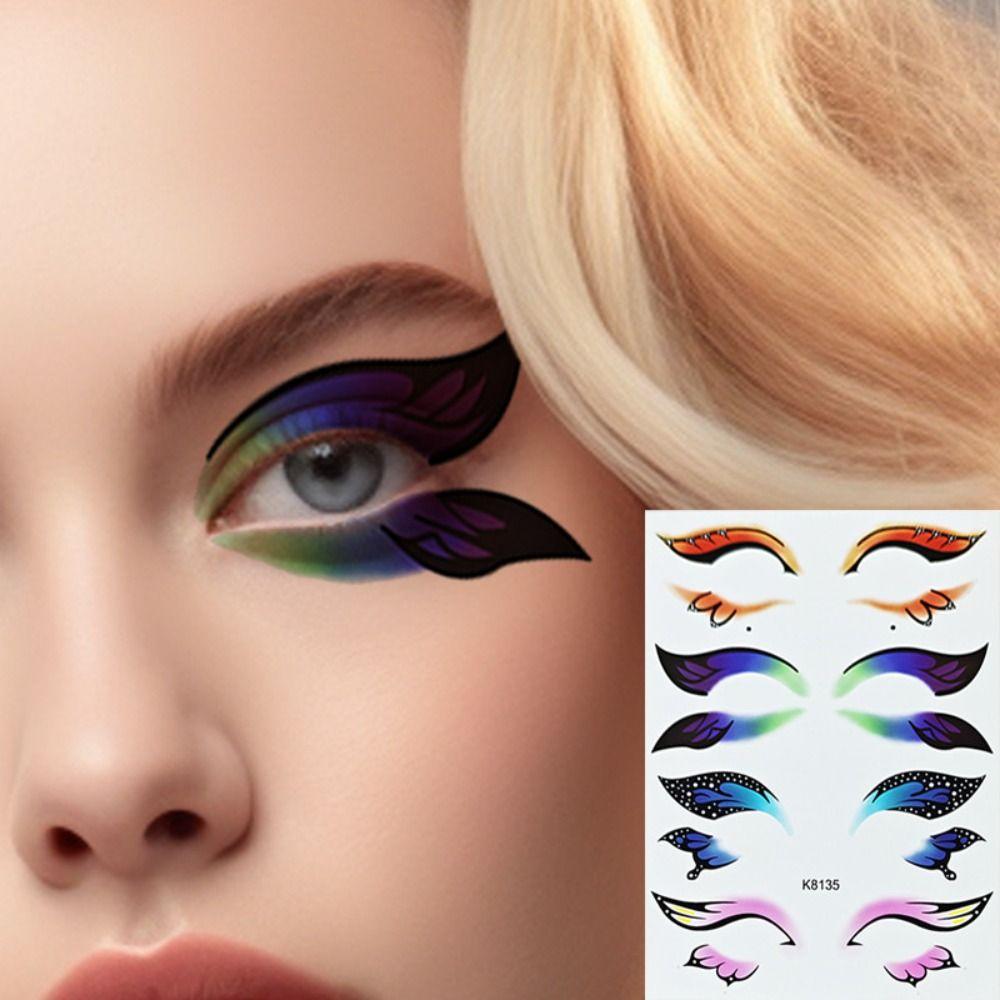 Colorful Butterfly Eye Tattoo Stickers Fairy Disposable Tattoos Sticker  Kids