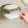 Soap Holder Self-Adhesive Wall-mounted Soap Dish Container Kitchen Bathroom Organizer
