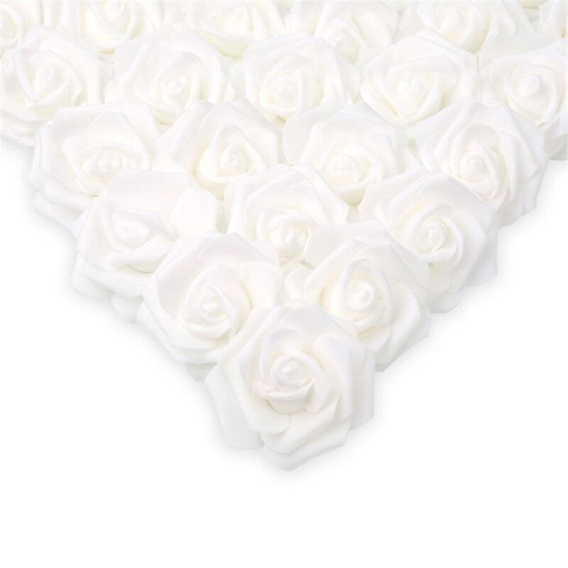 100 Pcs Artificial Rose Flower Heads Real Looking Foam Fake Roses for DIY Wedding Party Tables Home Decoration