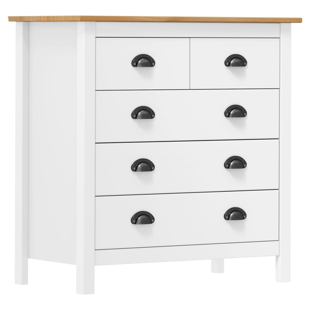 Hill Sideboard White 79 x 40 x 80 cm Solid Pine Wood