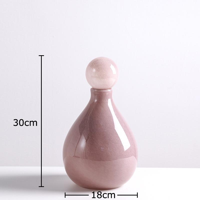 Narrow Mouthed Glass Vase Table Decoration Flower Arrangement Creative Artificial Flowers Colored Vases Room Aesthetic Decor