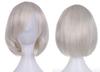 Pumpkin Parade Wig Set Short Bob Medium Full with Stand Gray White 3-piece