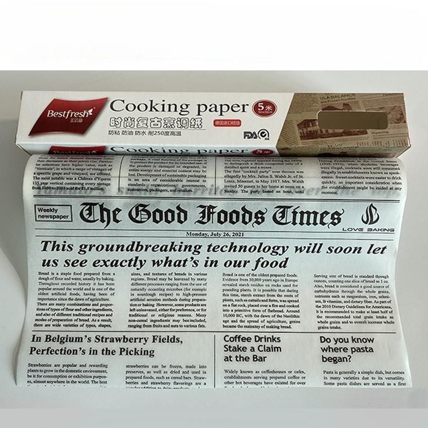 5m Paper Grease Resistant Basket Liner Oilpaper Bread Sandwich Burger Fries Wrappers Baking Tools