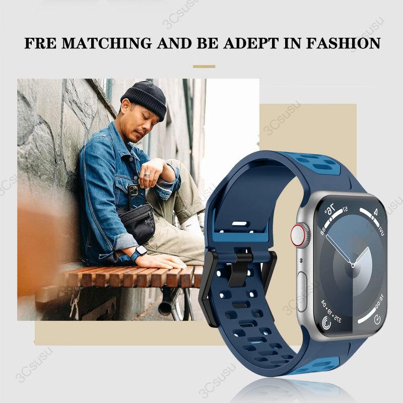 Классический ремешок для Apple Watch Band 44 мм 45 мм 49 мм 40 мм 41 мм 38 мм 42 мм Мягкий силиконовый спортивный браслет Iwatch Serise 9 8 7 SE 6 5 9 Ultra 2