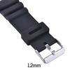 Спортивный черный водонепроницаемый резиновый ремешок для часов 18-22 мм, силиконовый ремешок