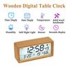 Деревянные цифровые настольные часы с подсветкой, температурой, влажностью, датой, неделей, режимом повтора, электрический будильник, домашний декор