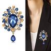 Faux Crystal Brooch Shiny Rhinestone Inlay Brooch Pin Trend Elegant Party Jewelry Accessory