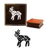 Printtoo Deer Design Diary Card Print Block Brown Square Wooden Rubber Stamp-2 X 2