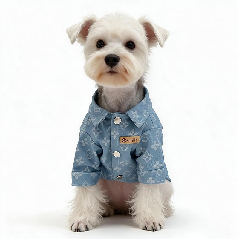 Dog Denim Shirt Pet Clothes Small Medium Large Dogs Winter Warm Outfit