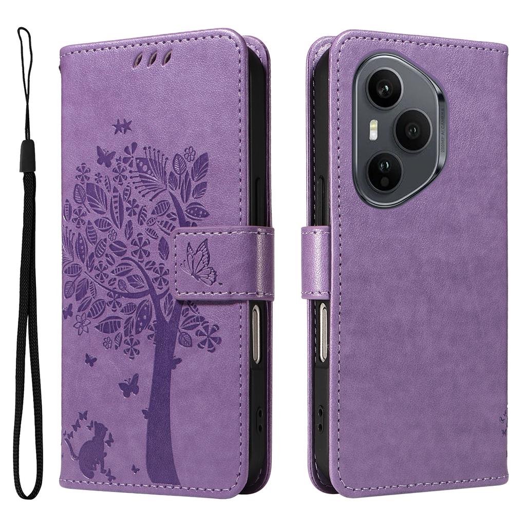 Для Honor 400 Pro 5G (Глобальный) Чехол для телефона с подставкой, узор «Кошачье дерево», кожаный кошелек, мобильная обложка