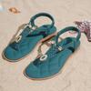 Bohemian Summer 2025 Ethnic Women's Retro Plus Size Creative Flat Beach Sandals