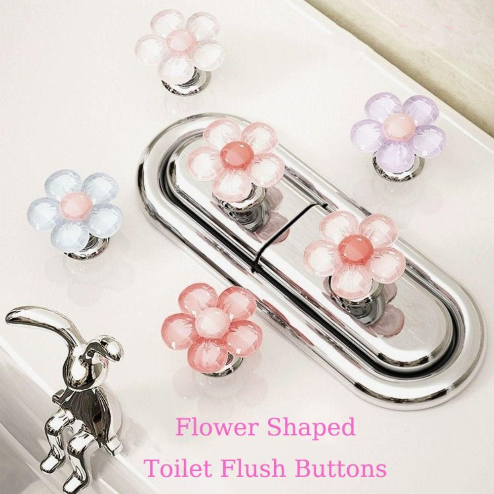 1/2PCS Labor-saving Toilet Lid Lifter Flower Shaped Bathroom Flush Switch Toilet Press Tool