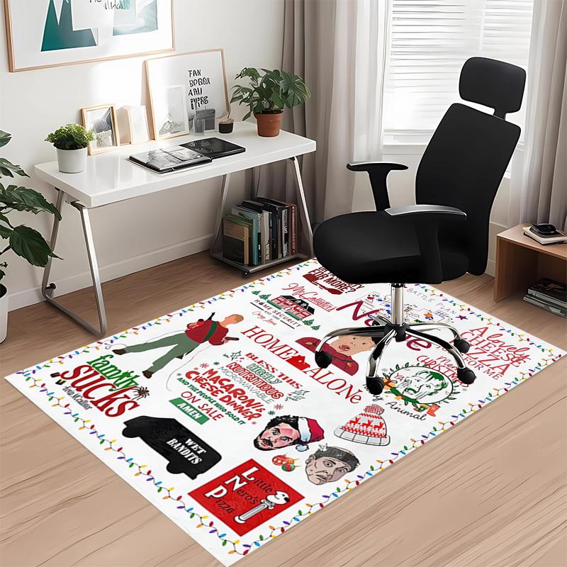 Custom Name Home Alone Printed Carpet, for Office Chair Living Room Bedroom Kitchen Room Decor Gifts.
