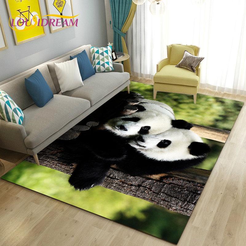 3D мультфильм милый коврик с пандой, ковер для гостиной, спальни, дивана, коврик для кухни, украшение для кухни, детские игры, нескользящий напольный коврик