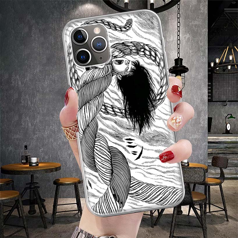 Japanese Horror Manga Style Phone Case For Apple iPhone 17 Air 16 15 Plus 14 + 13 Mini 12 11 Pro Max 7 8 SE 16Max Soft Shell Cov