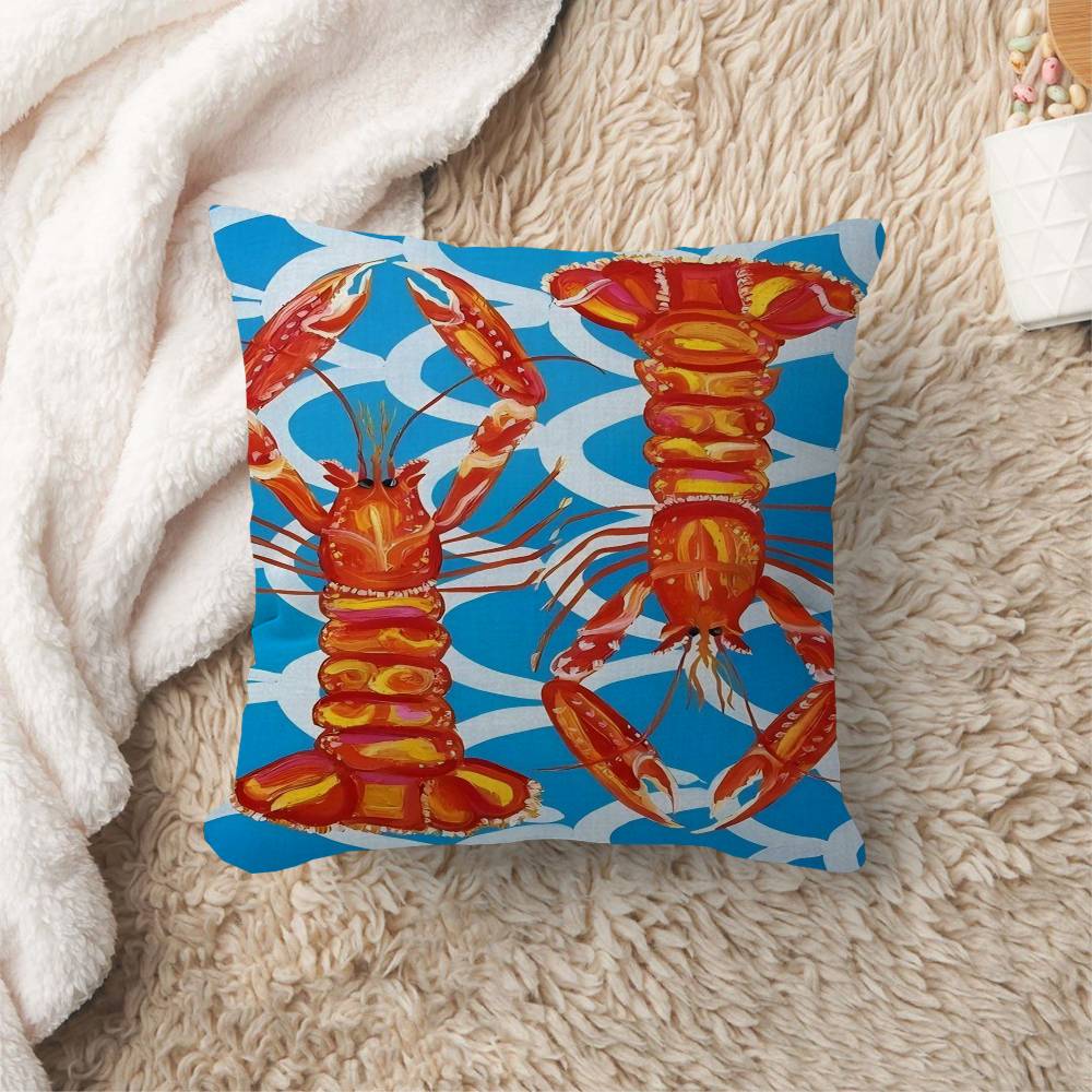 Colorful Sardine Lobster Fish Office Cushion Pillowcase Car Cushion CoverXCM Lumbar Pillowcase Sofa Pillowcover