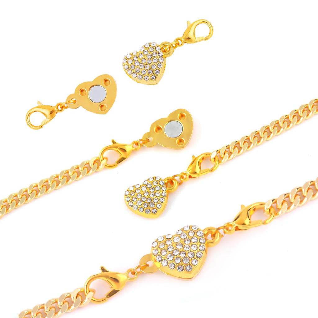 2 компл./сумка, сильные магнитные застежки в форме сердца, подходят для браслетов, ожерелья, застежки, соединители для изготовления ювелирных изделий