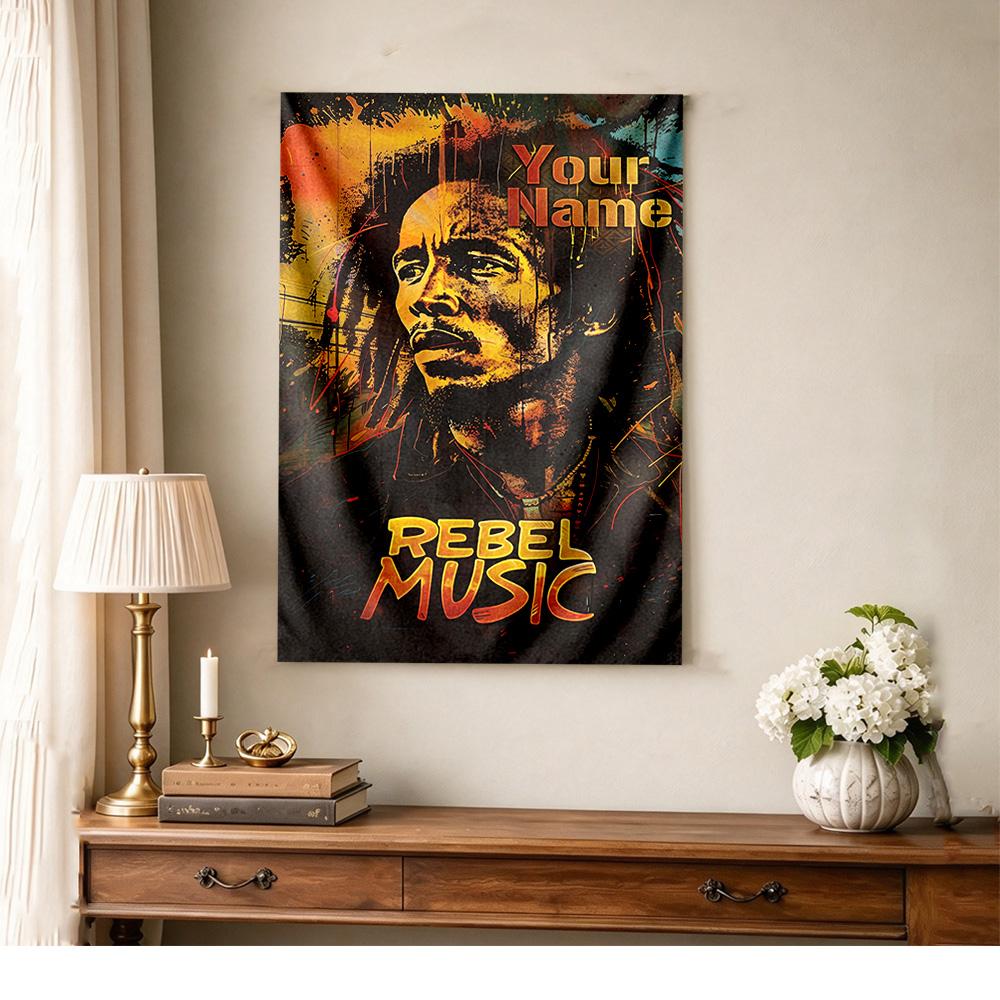 Bob Marley Personalized Text Tapestry Decorative Wall Tapestry Ultra-Soft Suitable for Living Room Ideal for All Seasons