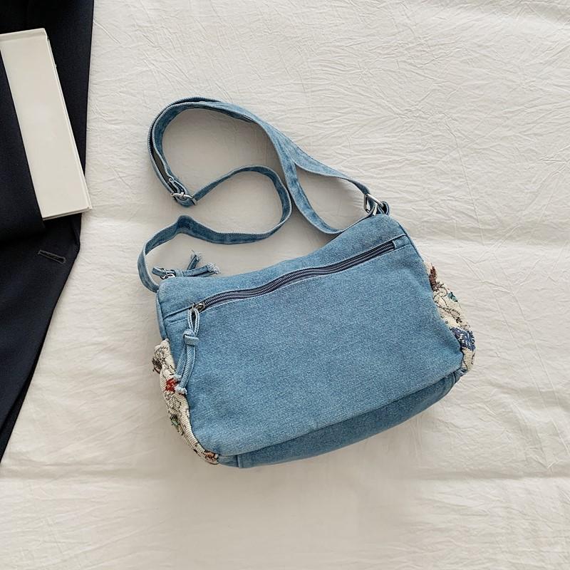 Джинсовая сумка Многосекционная сумка через плечо Женская сумка на плечо