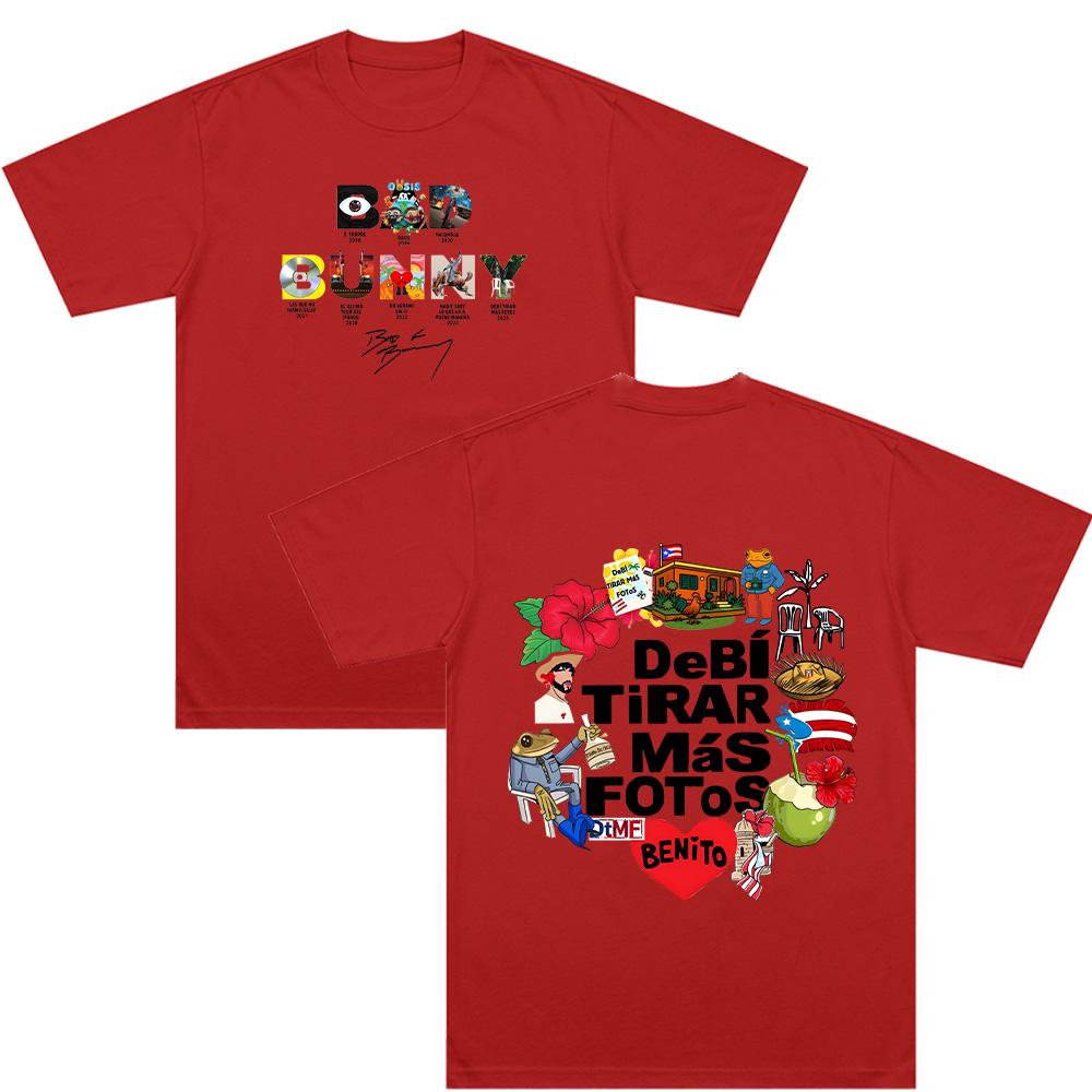 Bad Bunny X Debi Tirar Mas Fotos World Tour 2026 T-shirts Mens Clothes High Quality 100%Cotton Tshirt Ashion Y2K Unisex Tees bad bunny super bowl