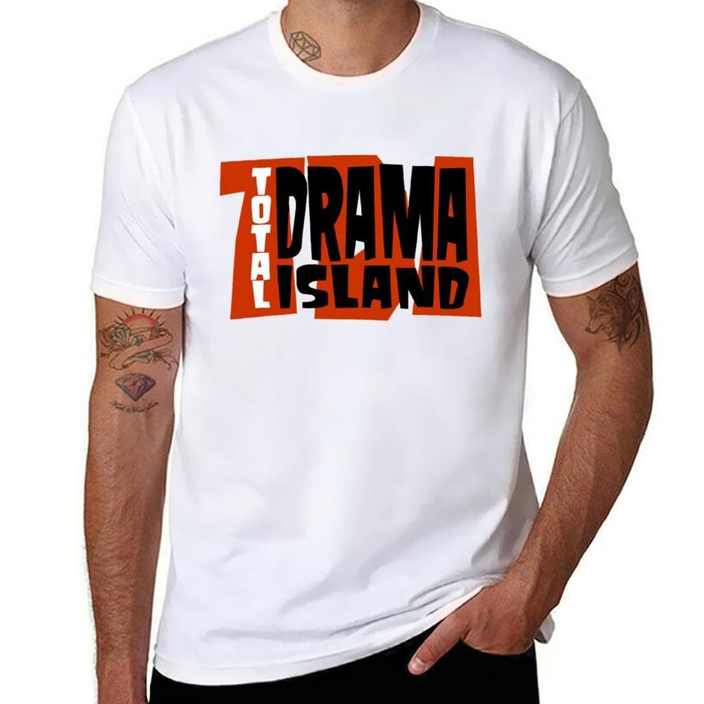 Drama Island Text Logo Tshirt Sports Basic Short Sleeve Tshirt