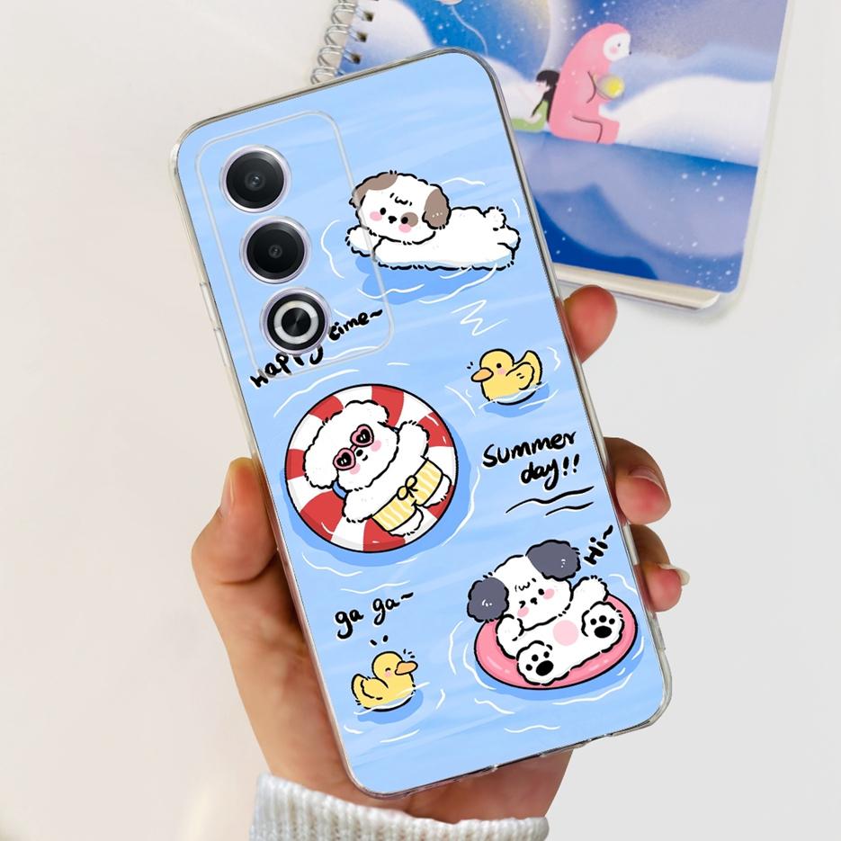 For Oppo A80 5G Case CPH2639 Cute Painted Cover Clear Silicone Soft TPU Phone Case For Oppo A3 Pro A3pro 5G OppoA80 Shell Bumper