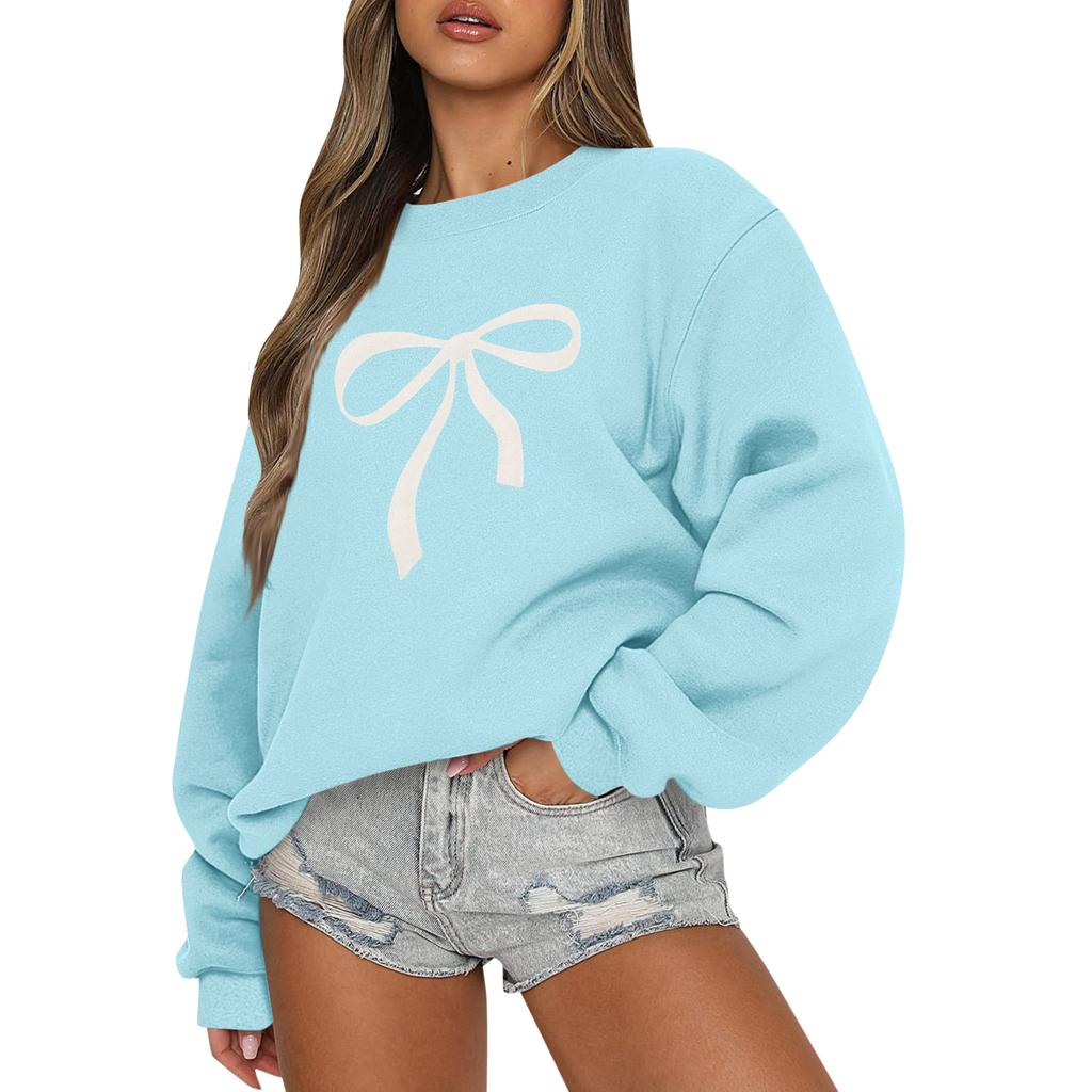 Women Tops Women's Long Sleeve Sweatshirt Casual Crewneck Loose Fit Pollover Fleece Tops