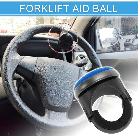38mm Car Steering Wheel Knob Carbon Fiber Texture Vehicle Steering Wheel Rotator Ball for SUV Pickup Trucks Semi-Trailers Vans Boats Blue Black 1 Set