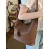 Korean Version of Casual Large-capacity Women's Armpit Bag Women's 2025 New Simple Bucket Bag Solid Color Soft Shoulder Bag