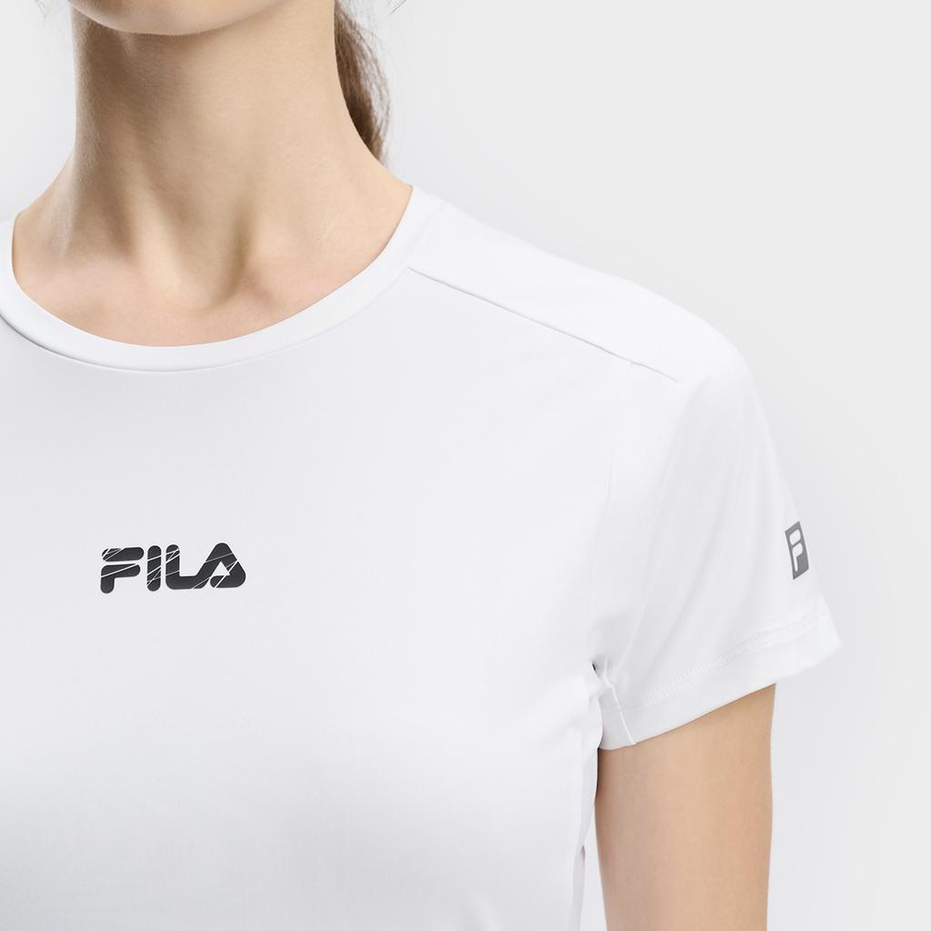 Fila Черная Освежающая Дышащая Спортивная Повседневная Футболка Женские Топы Нефритово-Белый A11W431112FWT