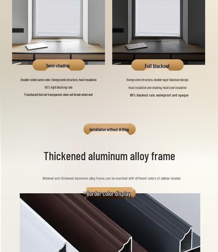 Venetian Honeycomb Blackout Blinds for Bathroom & Kitchen Windows