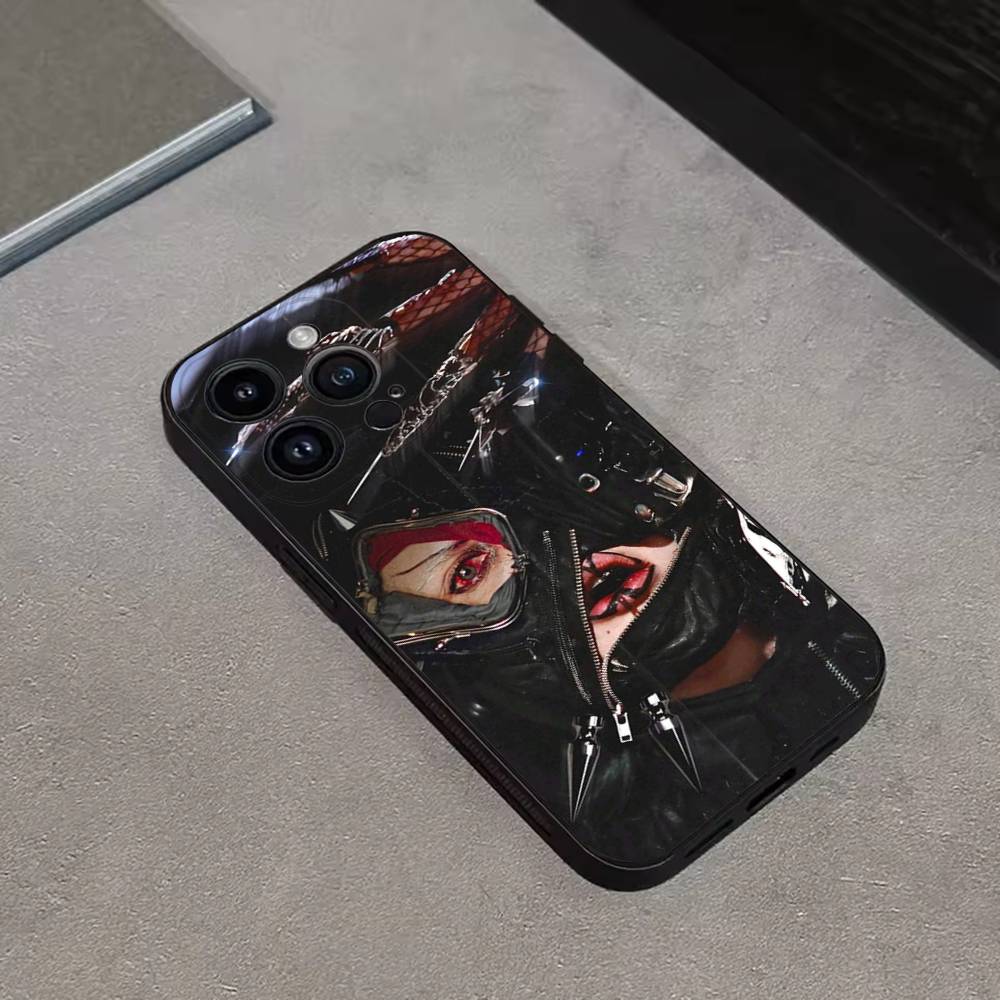 Чехол для телефона L-LADY GAGA MAYHEM Силиконовый Черный Мягкий Для iPhone 17,16,15,14,13,12,11,Pro,Max,Plus,E,SE4,Air,Mini