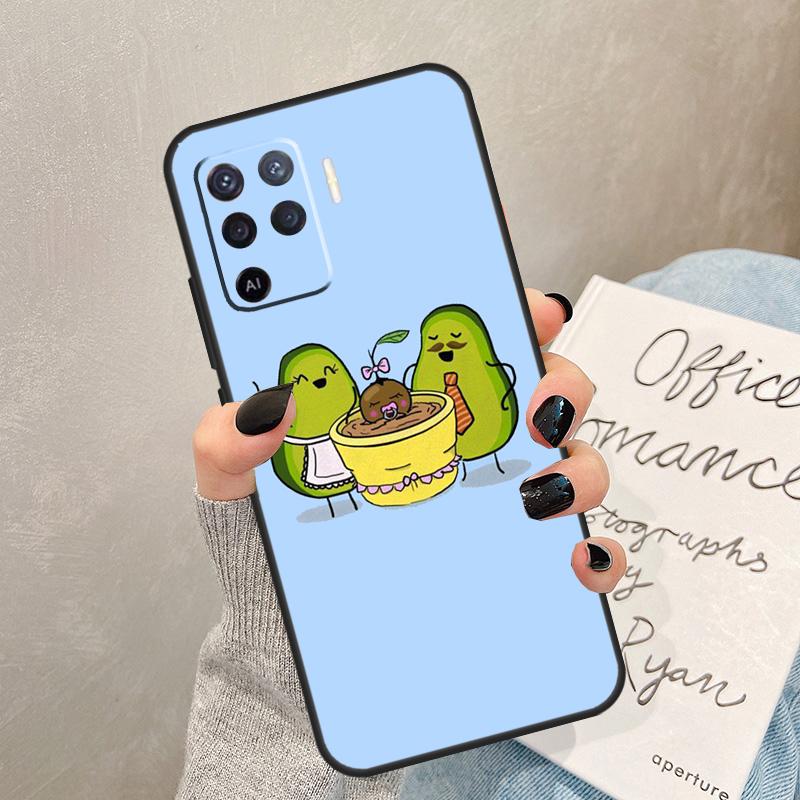 Милый чехол-авокадо для Oppo A78 A98 A18 A38 A58 A60 A80 A40 A77 A57 A17 A74 A54 A94 A96 A76 A16 A15 A5 Pro