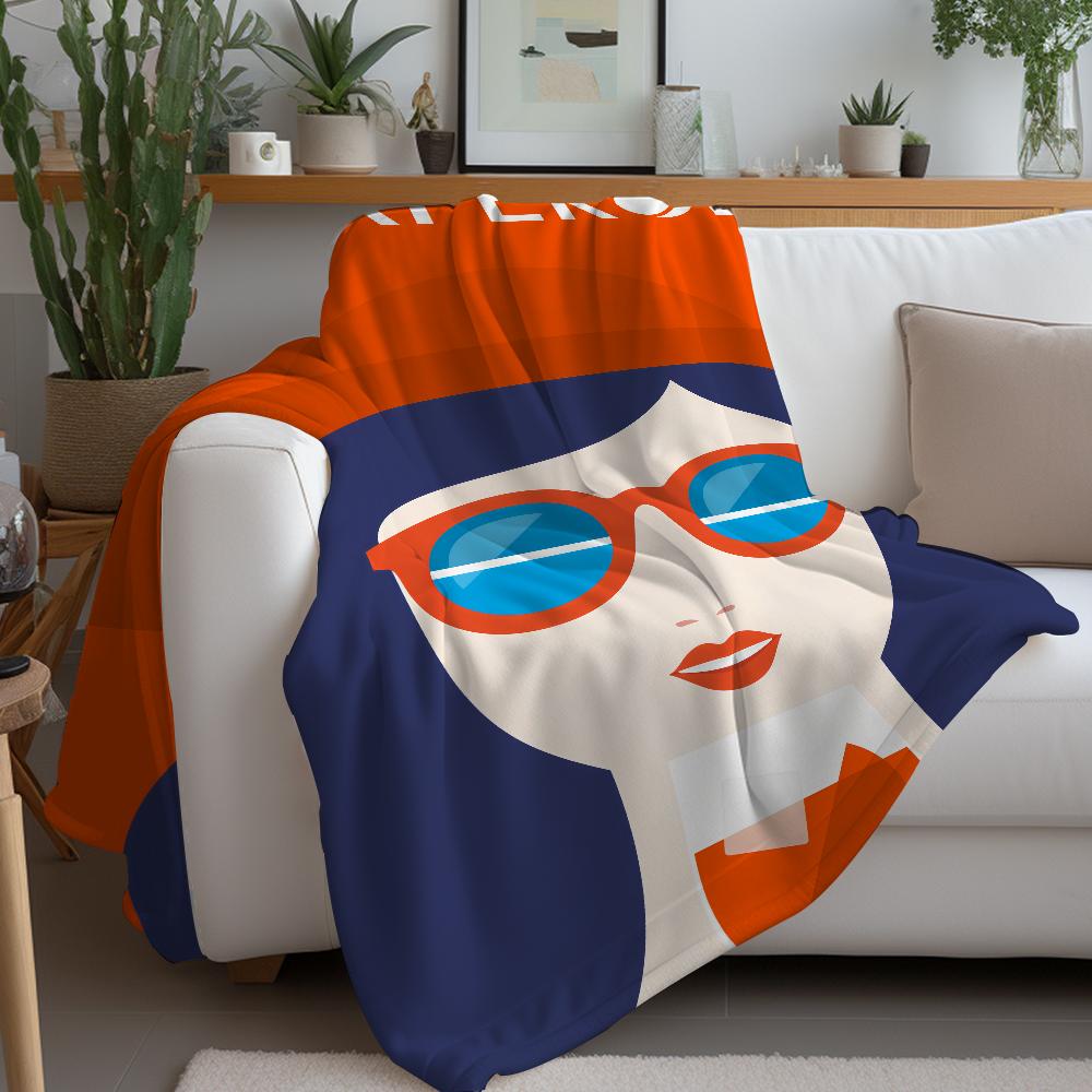 Aperols Spritz Flannel Blanket Warm And Soft Suitable For Bedroom Living Room Sofa Bed Office Travel Camping