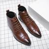 Зимние Роскошные Дизайнерские Ботильоны из Патентной Кожи с Острым Носком, Мужские Высокие Кроссовки для Мужчин, Плоская Подошва, Мотоциклетные Ботинки, Zapatos Hombre