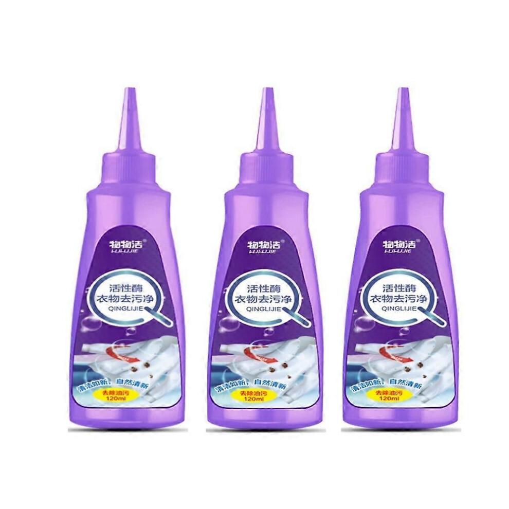 3x Active Enzyme Laundry Stain Remover Garment Stubborn Stain Cleaning Oil Removers