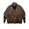 Vintage Coffee Loose Stand Collar Raglan Sleeve Casual Jacket Men Women