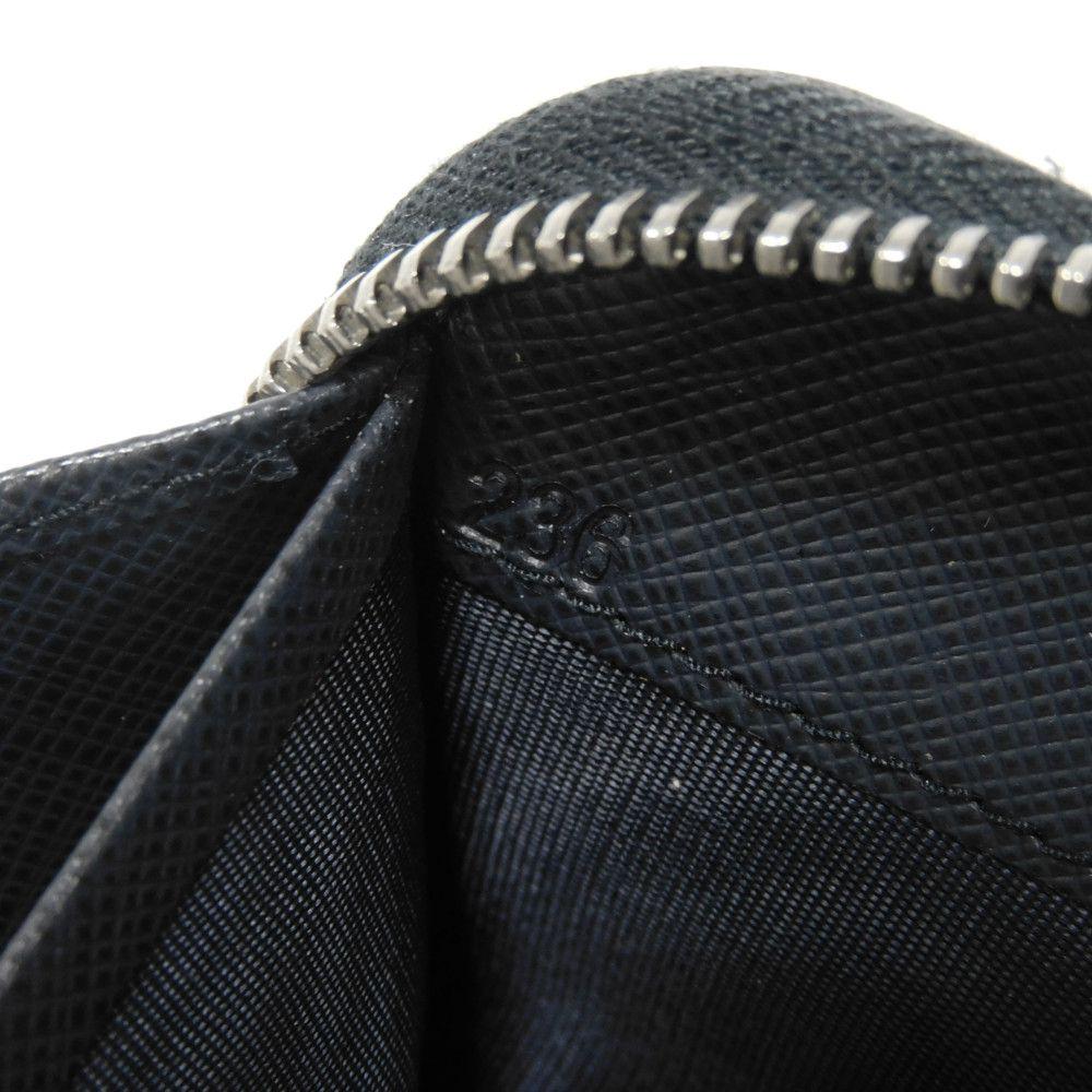 Б/у 11569 Кошелек Saffiano на молнии по кругу 2ML317 PN9 F0216 7940 Темно-синий с тисненым логотипом Балтийский Унисекс из Японии