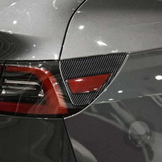 Carbon Fiber Side Tail Lamp Charging Port Panel Cover Trim For Tesla Model 3/Y